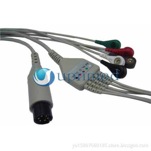 Pro1000 One piece 5-lead ECG Cable with leadwires
